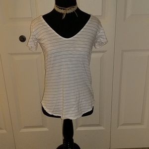White And Brown Striped TShirt